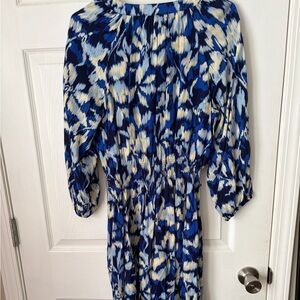 Roz & Ali Blue and Cream Patterned Dress